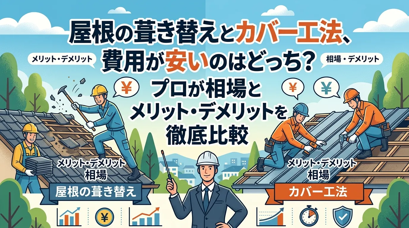屋根の葺き替えとカバー工法、費用が安いのはどっち？プロが相場とメリット・デメリットを徹底比較