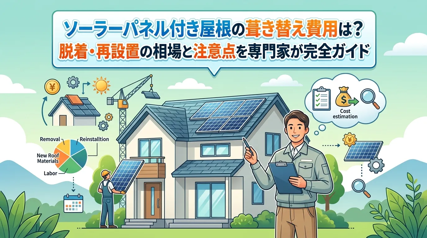 ソーラーパネル付き屋根の葺き替え費用は？脱着・再設置の相場と注意点を専門家が完全ガイド