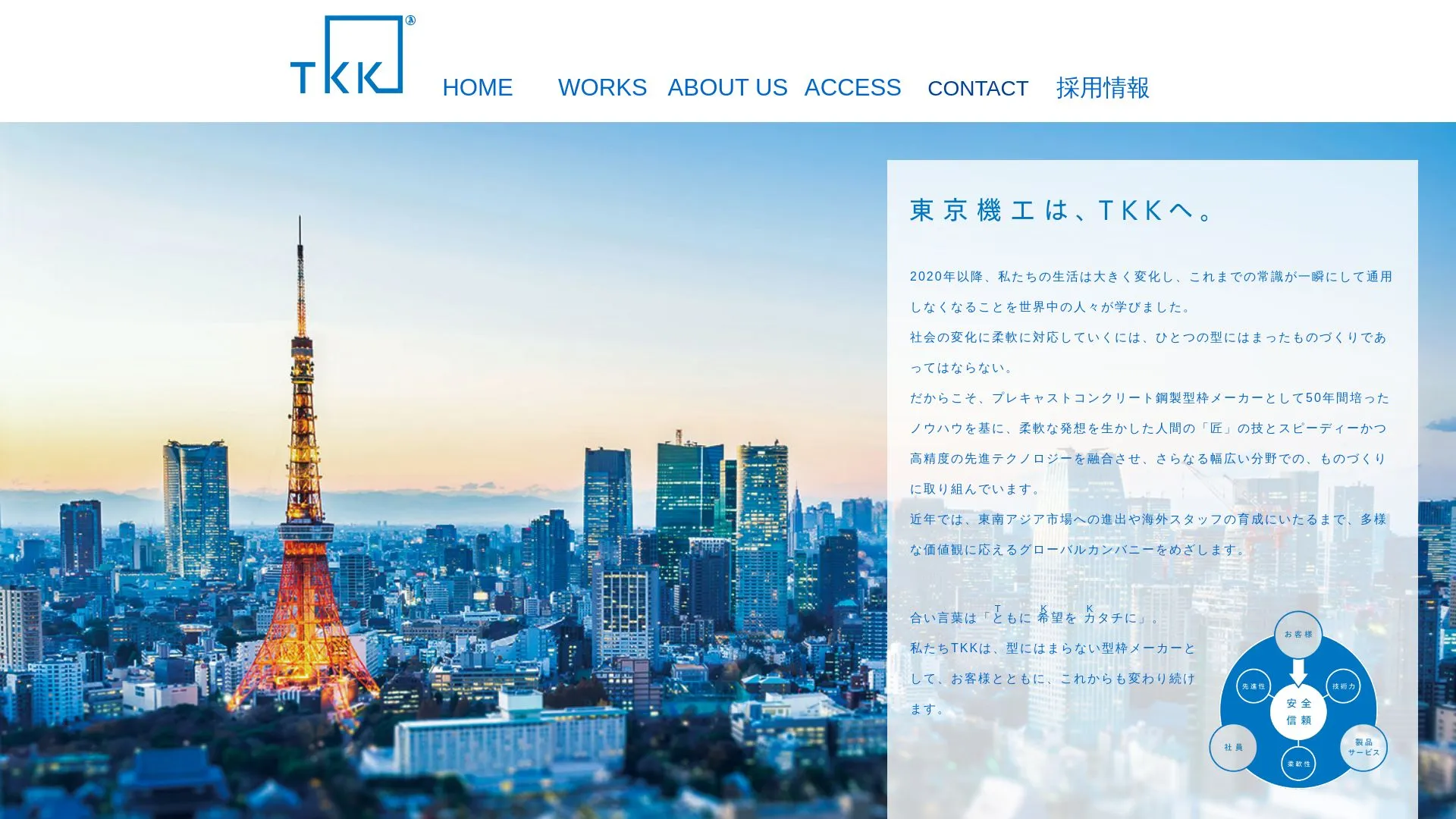 TKK株式会社のメイン画像（2026年9月3日時点の公式サイトの画面）