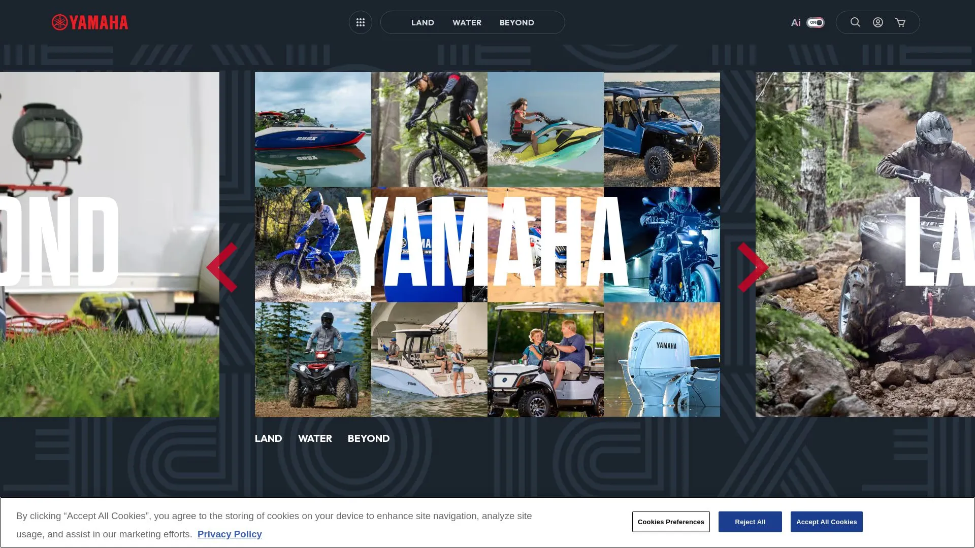 Yamaha Motor Corporation, U.S.A.のメイン画像（2026年9月3日時点の公式サイトの画面）